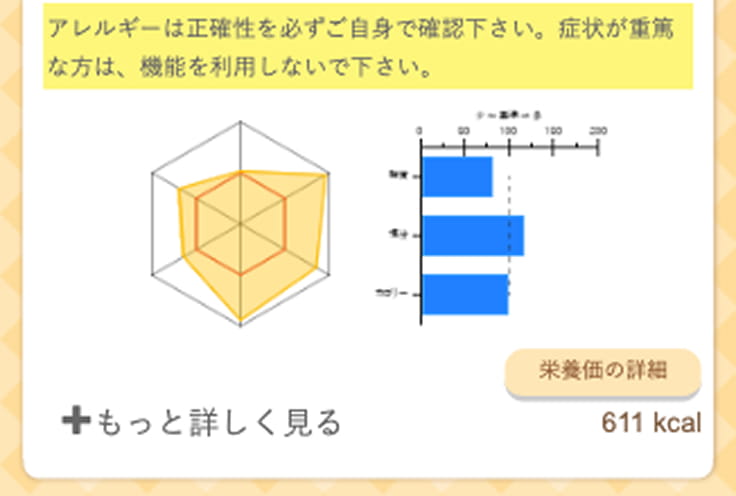 給食献立が見やすい